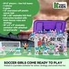 image:imageKaskey Kids Soccer Girls Pink vs Blue 27 Pieces in Each Set Includes 2 Teams Accessories and Travel Storage Case Nostalgic Sports Action Figures for Imaginative Play Ages 3 and Up